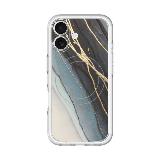 スリムプロテクションプレミアムケース with MagSafe［ Marble Black ］