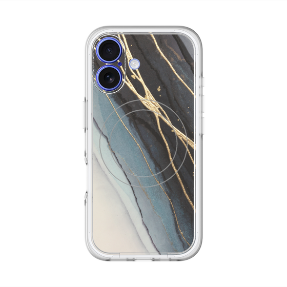スリムプロテクションプレミアムケース with MagSafe［ Marble Black ］