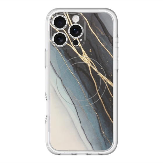 スリムプロテクションプレミアムケース with MagSafe［ Marble Black ］
