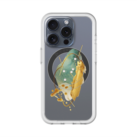 スリムプロテクションプレミアムケース with MagSafe［ Nuance Painting Green ］