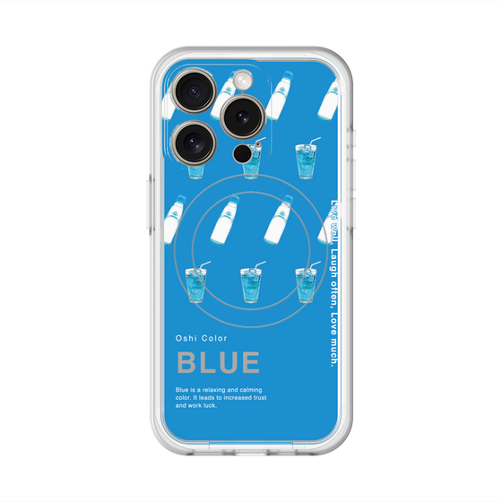 スリムプロテクションプレミアムケース with MagSafe［ BLUE-Ramune soda ］