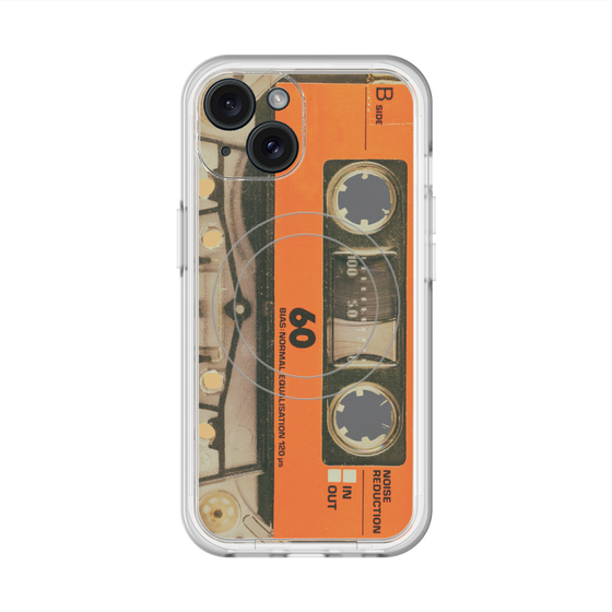 スリムプロテクションプレミアムケース with MagSafe［ RETORO CASSETTE TAPE - Skeleton Orange ］