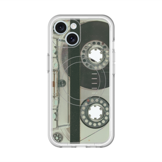 スリムプロテクションプレミアムケース with MagSafe［ RETORO CASSETTE TAPE - Skeleton Blue ］