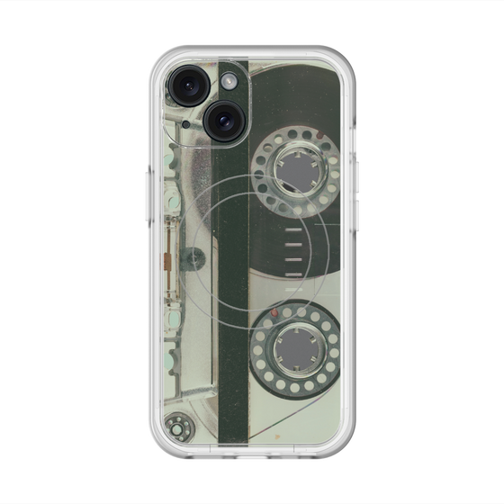 スリムプロテクションプレミアムケース with MagSafe［ RETORO CASSETTE TAPE - Skeleton Blue ］