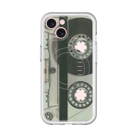 スリムプロテクションプレミアムケース with MagSafe［ RETORO CASSETTE TAPE - Skeleton Blue ］