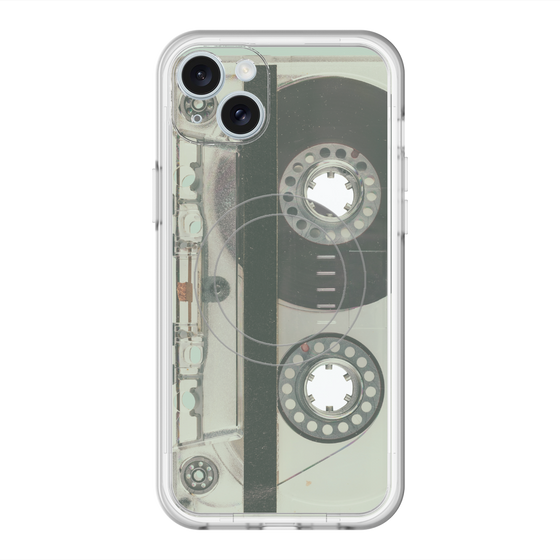 スリムプロテクションプレミアムケース with MagSafe［ RETORO CASSETTE TAPE - Skeleton Blue ］