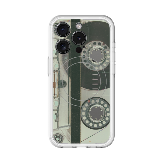 スリムプロテクションプレミアムケース with MagSafe［ RETORO CASSETTE TAPE - Skeleton Blue ］