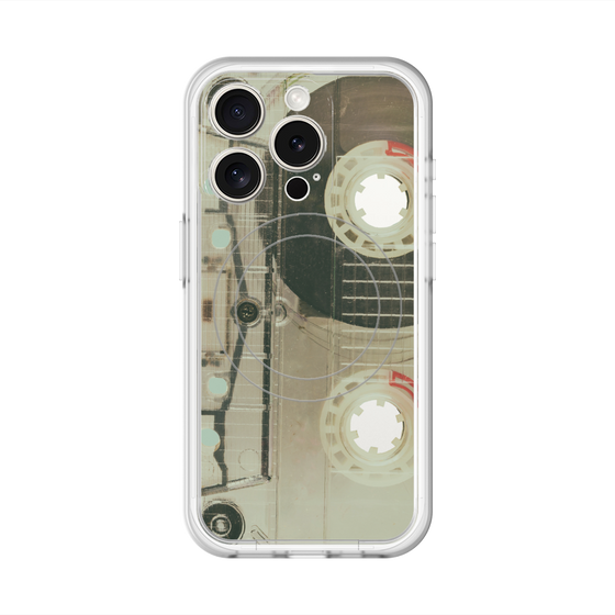 スリムプロテクションプレミアムケース with MagSafe［ RETORO CASSETTE TAPE - Skeleton Red ］