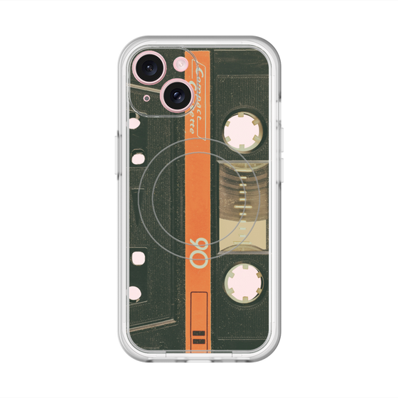スリムプロテクションプレミアムケース with MagSafe［ RETORO CASSETTE TAPE - Opacity Black ］