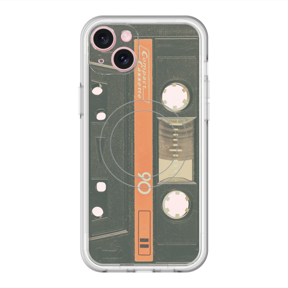 スリムプロテクションプレミアムケース with MagSafe［ RETORO CASSETTE TAPE - Opacity Black ］