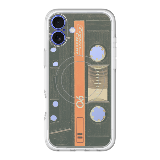 スリムプロテクションプレミアムケース with MagSafe［ RETORO CASSETTE TAPE - Opacity Black ］