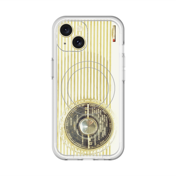 スリムプロテクションプレミアムケース with MagSafe［ RETORO RADIO - White ］