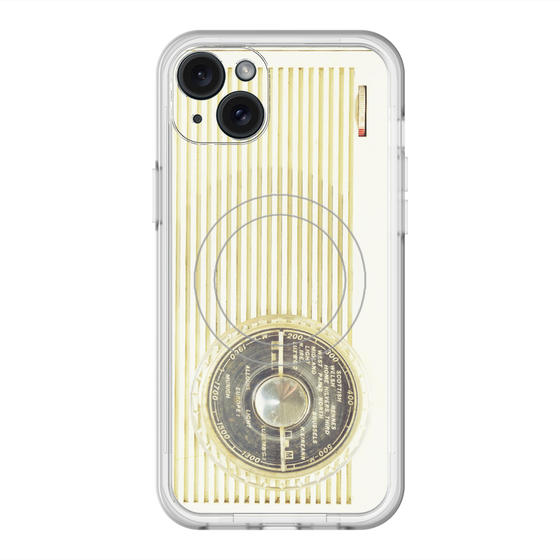 スリムプロテクションプレミアムケース with MagSafe［ RETORO RADIO - White ］