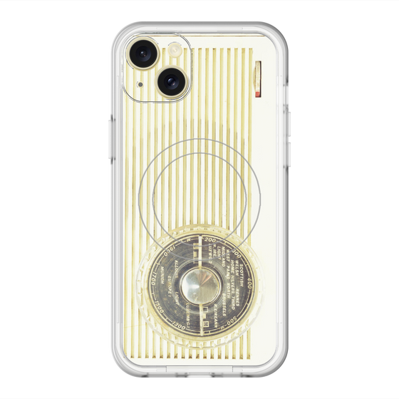 スリムプロテクションプレミアムケース with MagSafe［ RETORO RADIO - White ］