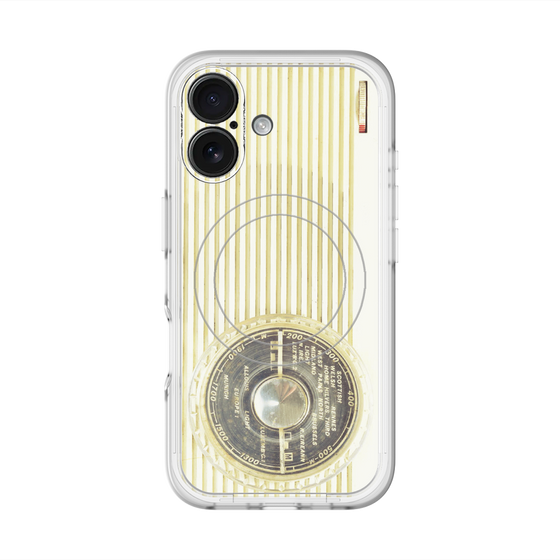 スリムプロテクションプレミアムケース with MagSafe［ RETORO RADIO - White ］