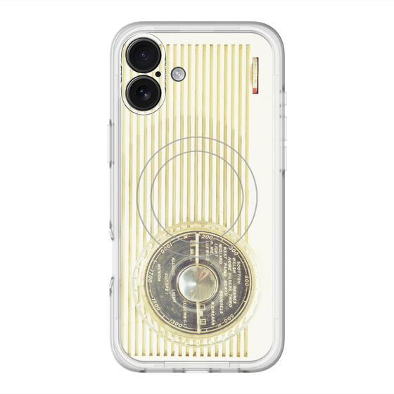 スリムプロテクションプレミアムケース with MagSafe［ RETORO RADIO - White ］