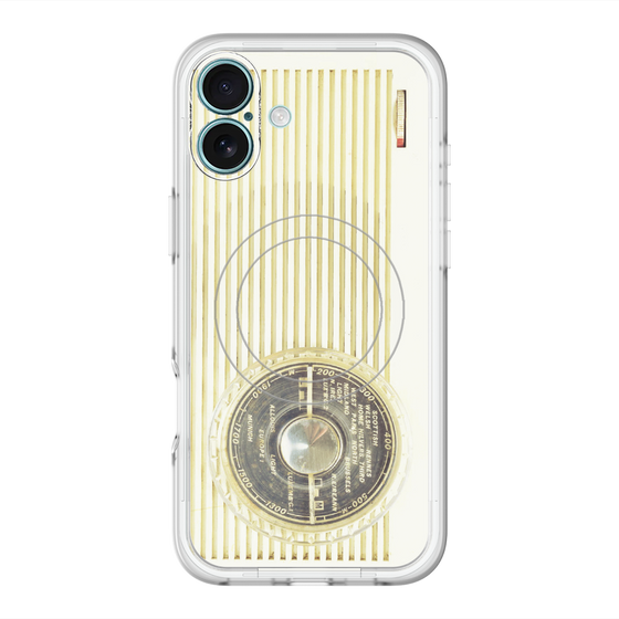 スリムプロテクションプレミアムケース with MagSafe［ RETORO RADIO - White ］
