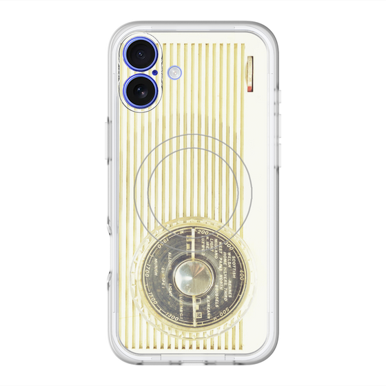 スリムプロテクションプレミアムケース with MagSafe［ RETORO RADIO - White ］