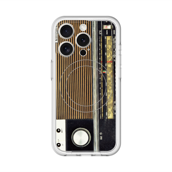 スリムプロテクションプレミアムケース with MagSafe［ RETORO RADIO - Black ］