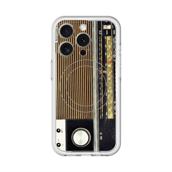 スリムプロテクションプレミアムケース with MagSafe［ RETORO RADIO - Black ］