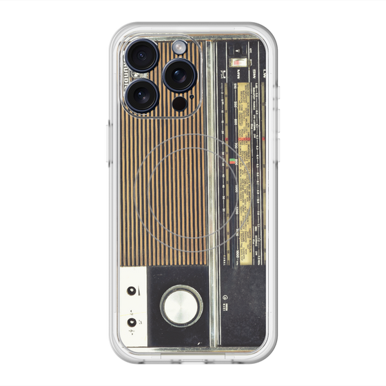 スリムプロテクションプレミアムケース with MagSafe［ RETORO RADIO - Black ］