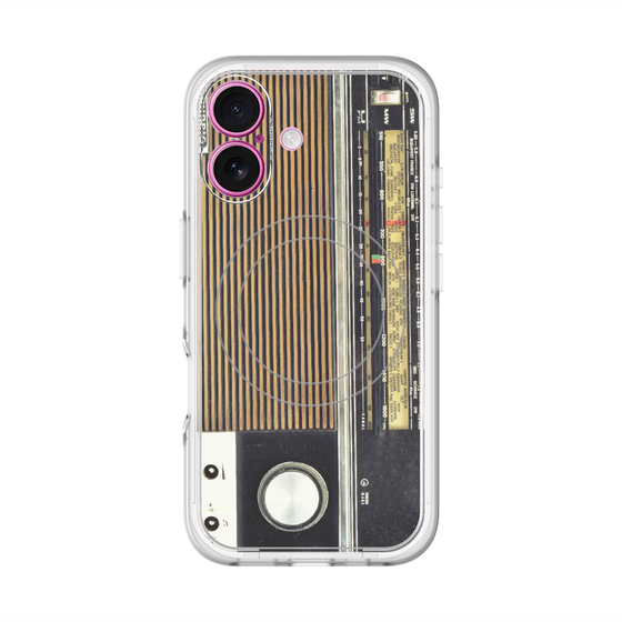 スリムプロテクションプレミアムケース with MagSafe［ RETORO RADIO - Black ］