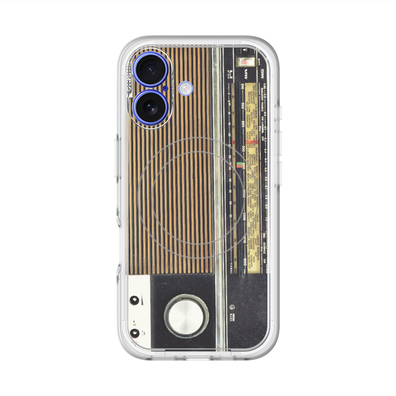 スリムプロテクションプレミアムケース with MagSafe［ RETORO RADIO - Black ］