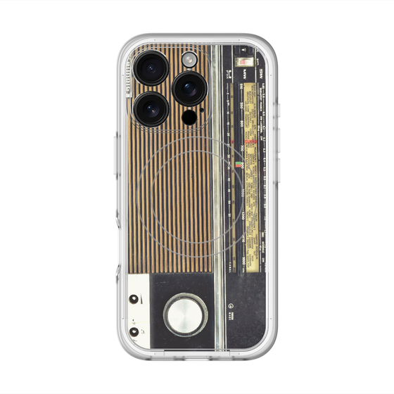 スリムプロテクションプレミアムケース with MagSafe［ RETORO RADIO - Black ］