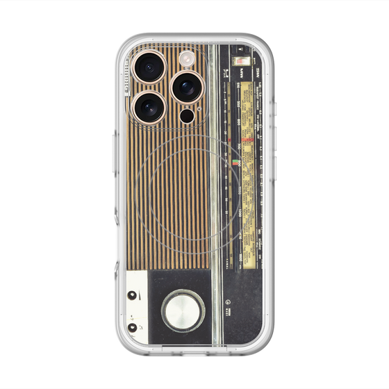 スリムプロテクションプレミアムケース with MagSafe［ RETORO RADIO - Black ］
