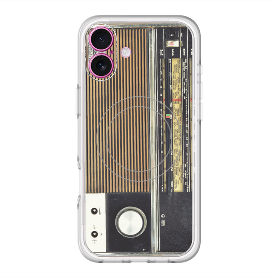 スリムプロテクションプレミアムケース with MagSafe［ RETORO RADIO - Black ］