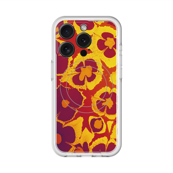 スリムプロテクションプレミアムケース with MagSafe［ y2k(Year2000) - Flower - Orange purple ］