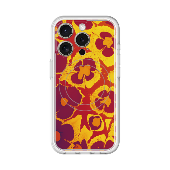 スリムプロテクションプレミアムケース with MagSafe［ y2k(Year2000) - Flower - Orange purple ］