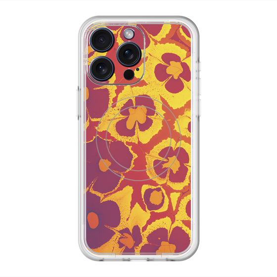 スリムプロテクションプレミアムケース with MagSafe［ y2k(Year2000) - Flower - Orange purple ］