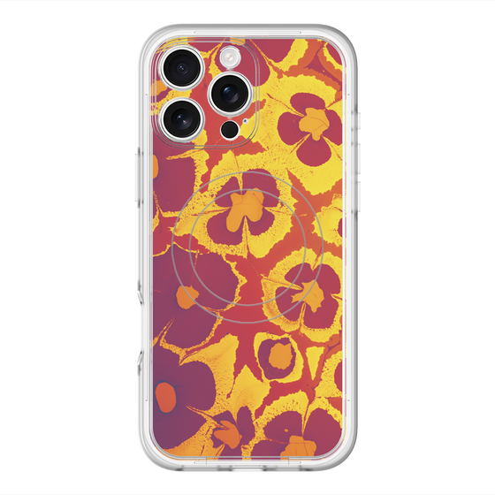 スリムプロテクションプレミアムケース with MagSafe［ y2k(Year2000) - Flower - Orange purple ］