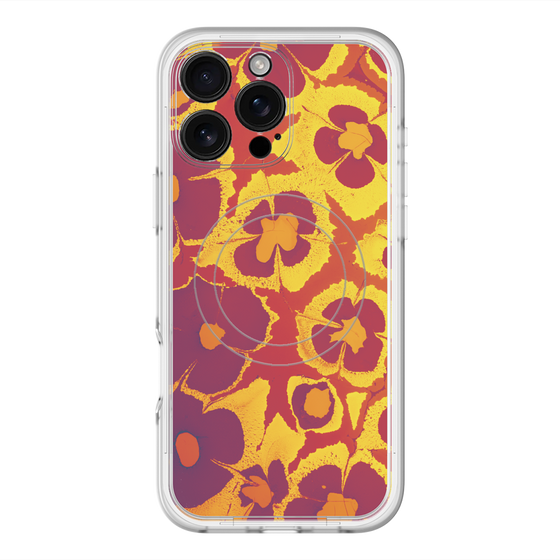 スリムプロテクションプレミアムケース with MagSafe［ y2k(Year2000) - Flower - Orange purple ］