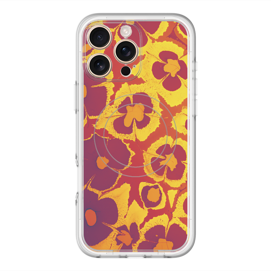 スリムプロテクションプレミアムケース with MagSafe［ y2k(Year2000) - Flower - Orange purple ］