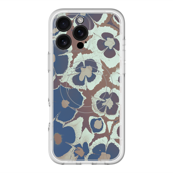 スリムプロテクションプレミアムケース with MagSafe［ y2k(Year2000) - Flower - Brown Navy ］