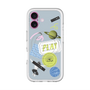 スリムプロテクションプレミアムケース with MagSafe［ Playful sticker - Dusty Blue ］