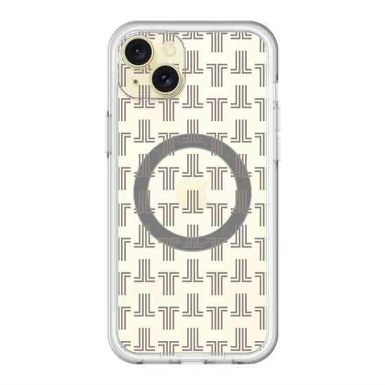 スリムプロテクションプレミアムケース with MagSafe［ LANVIN en Bleu - Monogram - Black ］