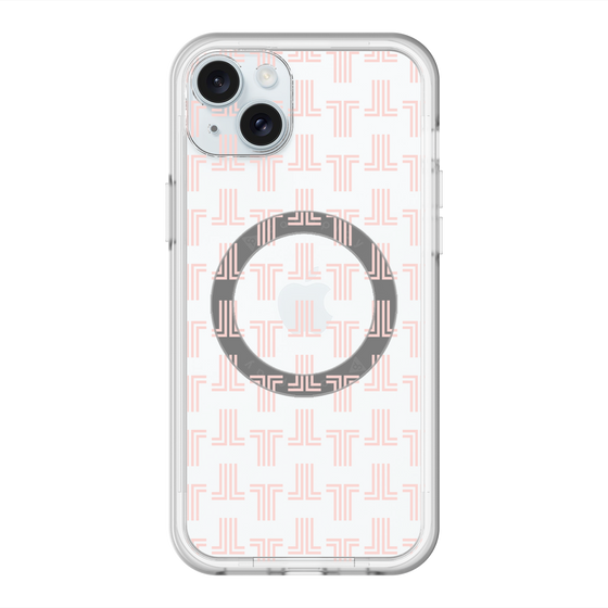 スリムプロテクションプレミアムケース with MagSafe［ LANVIN en Bleu - Monogram - Pink ］