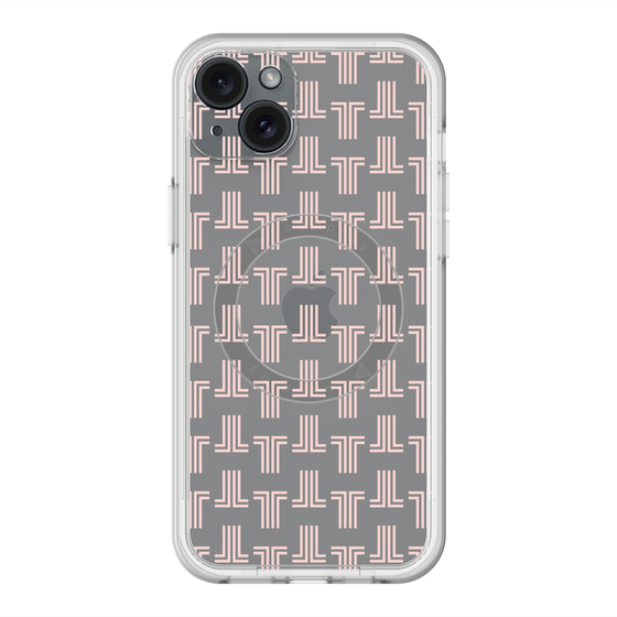 スリムプロテクションプレミアムケース with MagSafe［ LANVIN en Bleu - Monogram - Pink ］