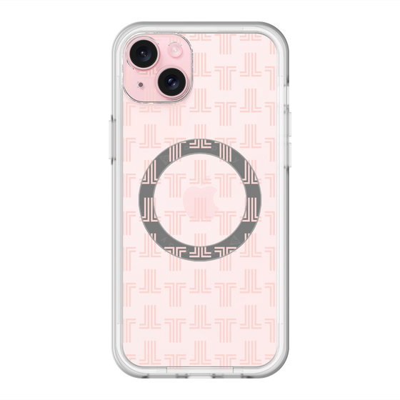 スリムプロテクションプレミアムケース with MagSafe［ LANVIN en Bleu - Monogram - Pink ］