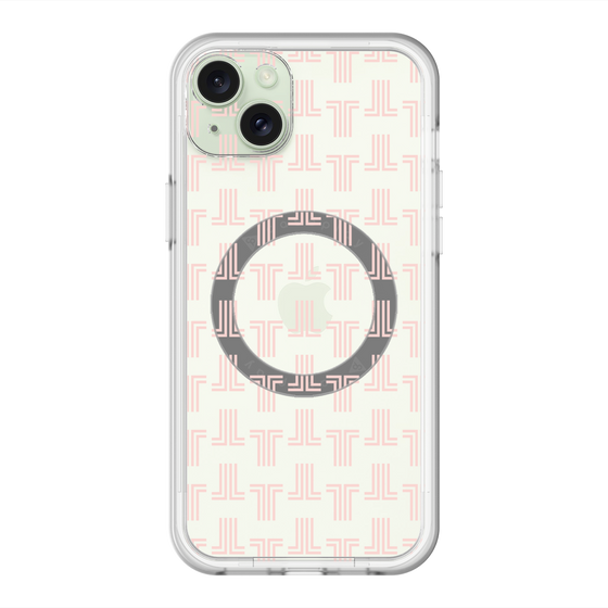 スリムプロテクションプレミアムケース with MagSafe［ LANVIN en Bleu - Monogram - Pink ］