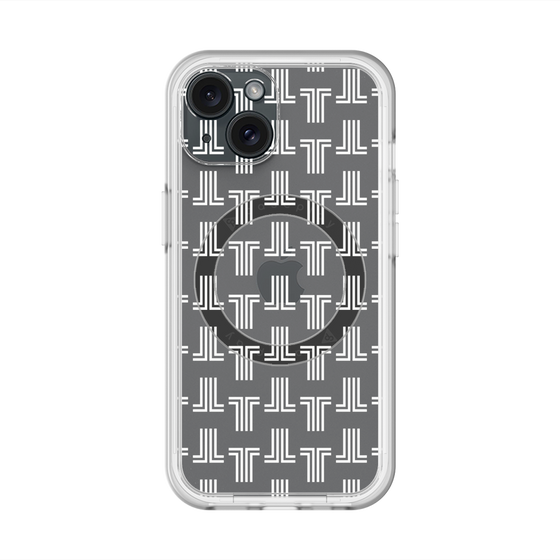 スリムプロテクションプレミアムケース with MagSafe［ LANVIN en Bleu - Monogram - White ］