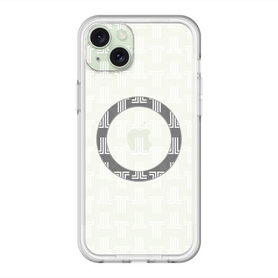 スリムプロテクションプレミアムケース with MagSafe［ LANVIN en Bleu - Monogram - White ］