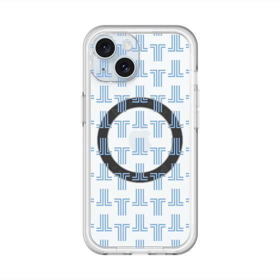 スリムプロテクションプレミアムケース with MagSafe［ LANVIN en Bleu - Monogram - Blue ］