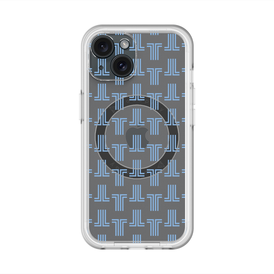 スリムプロテクションプレミアムケース with MagSafe［ LANVIN en Bleu - Monogram - Blue ］