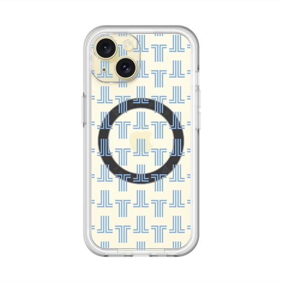スリムプロテクションプレミアムケース with MagSafe［ LANVIN en Bleu - Monogram - Blue ］
