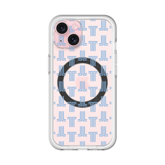 スリムプロテクションプレミアムケース with MagSafe［ LANVIN en Bleu - Monogram - Blue ］