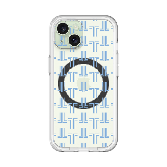 スリムプロテクションプレミアムケース with MagSafe［ LANVIN en Bleu - Monogram - Blue ］